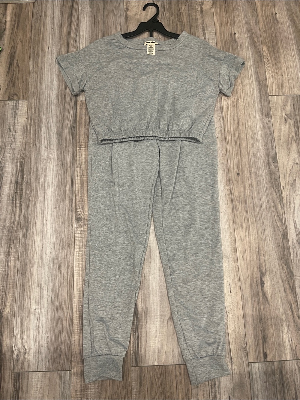 shosho Light Gray cropped top set